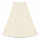 Ivory Textured Knit A-Line Skirt with Elastic Waist IV753149