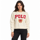 Women’s Cream Knit Sweater with Red Lettering & Crest NS126