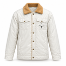Ivory Padded Jacket with Camel Fleece Collar NS02