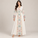Women’s Ivory V-Neck Geometric Print Maxi Dress YD30