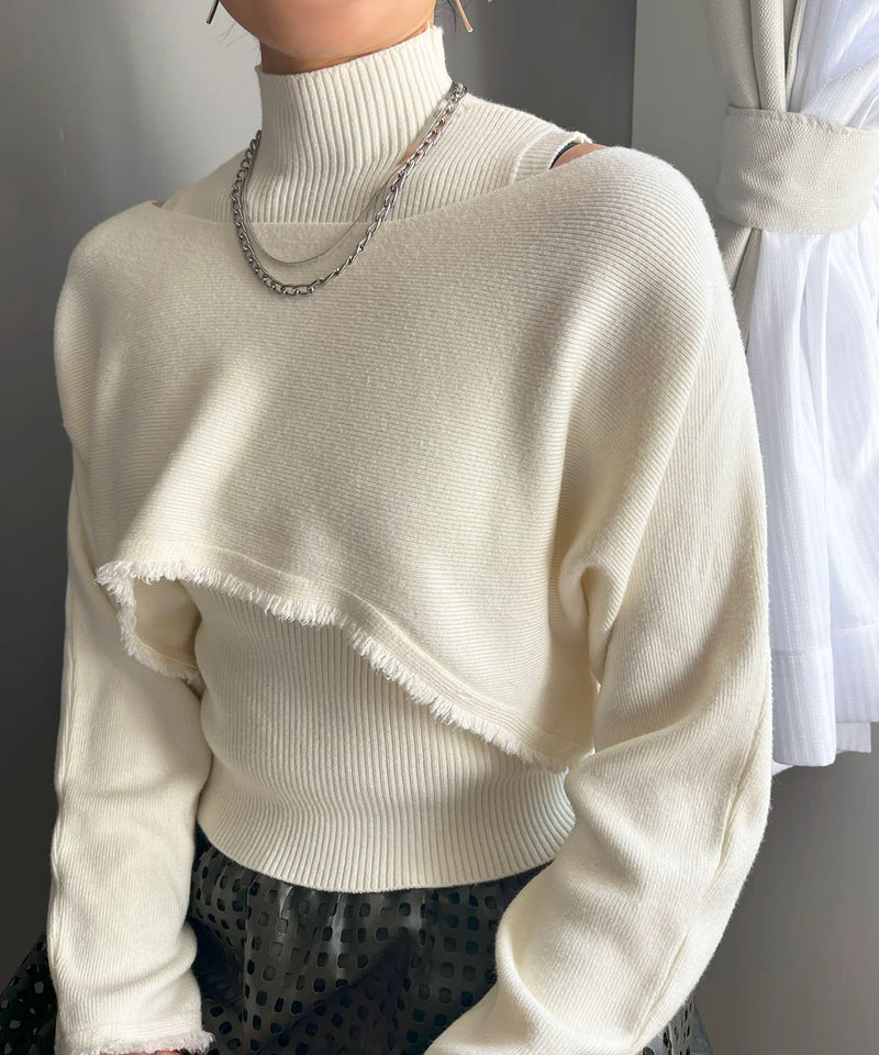 Jewelobe Short Bolero High Neck Sleeveless Knit Ensemble S71 - TUZZUT Qatar Online Shopping