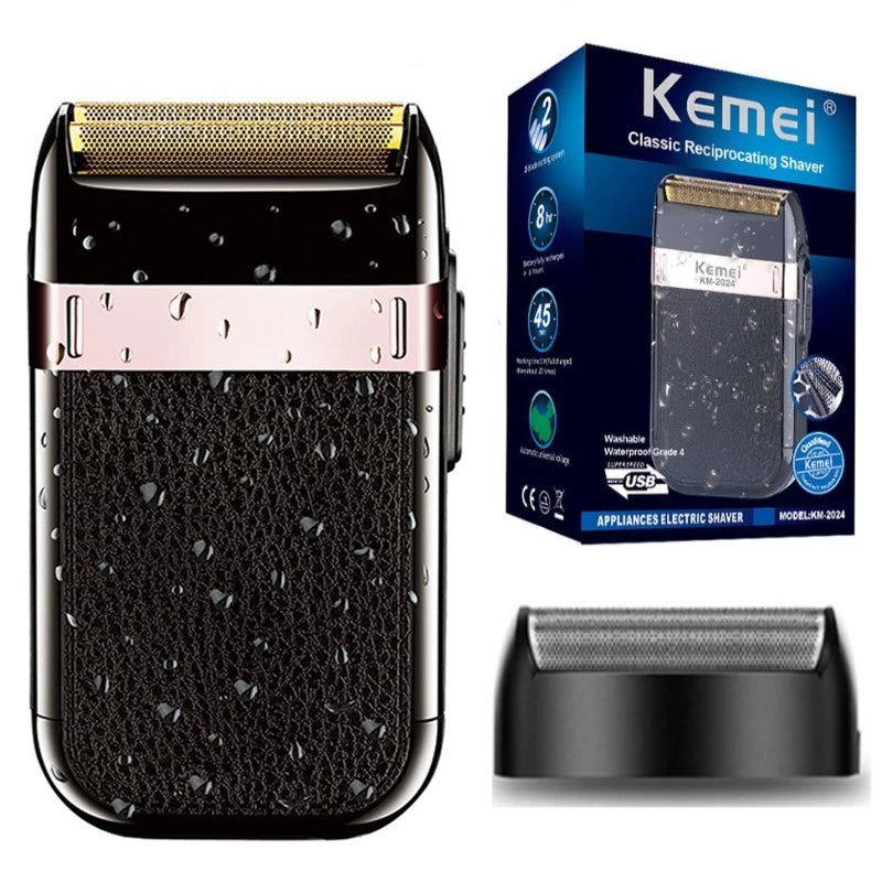 Kemei 2024 Rechargeable Shaver For Men Washable Electric Shaver Beard Shaving Machine Bald Head Electric Razor With Extra Mesh S4477735 - Tuzzut.com Qatar Online Shopping