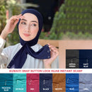 Kuwaiti Snap Button Lock Hijab Instant Scarf - TUZZUT Qatar Online Shopping
