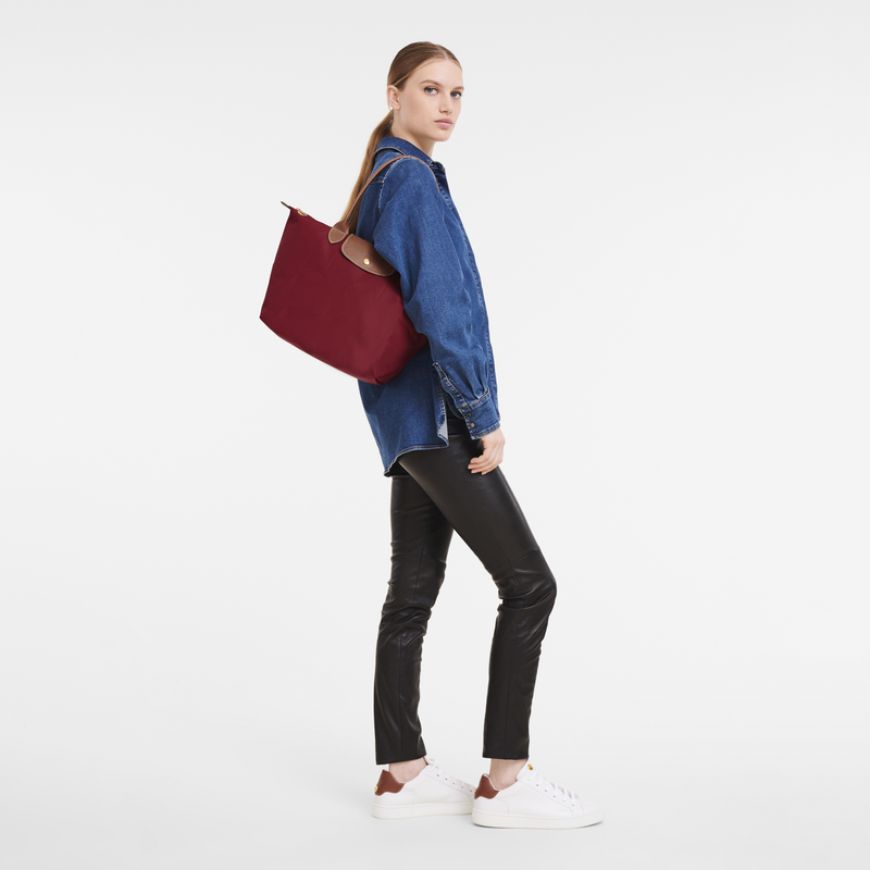 Long Handle Le Pliage Tote Bag Women's Handbag in Canvas Red L1899619C87 - TUZZUT Qatar Online Shopping