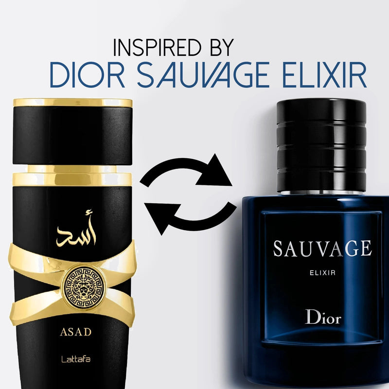 Asad EDP Perfume -100ml (3.4oz) By Lattafa | Inspired By Dior's Sauvage Elixir - TUZZUT Qatar Online Shopping