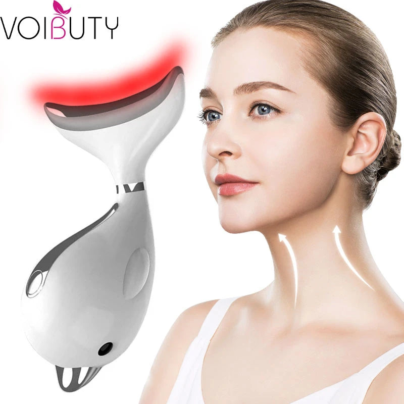 LED Photon Therapy Neck Face Skin Lifting Reduce Double Chin Wrinkle Removal Massager Anti-aging Vibrator Beauty Care Tool USB X3158576