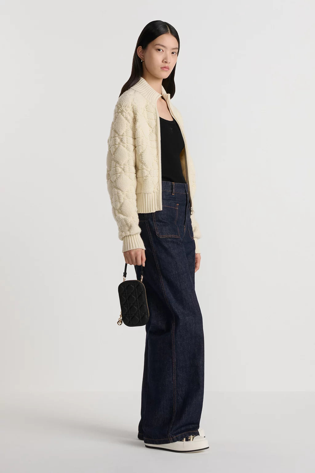 Macrocannage Zipped Cardigan CD322 Macrocannage Zipped Cardigan CD322