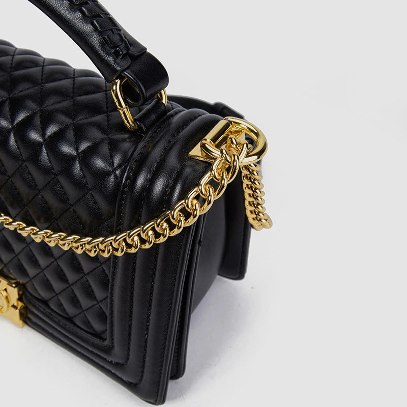 Luxury Leather Handbag Cow Handbags Gold Chain Fashion Ladies Handbags Woman Bags S4535637