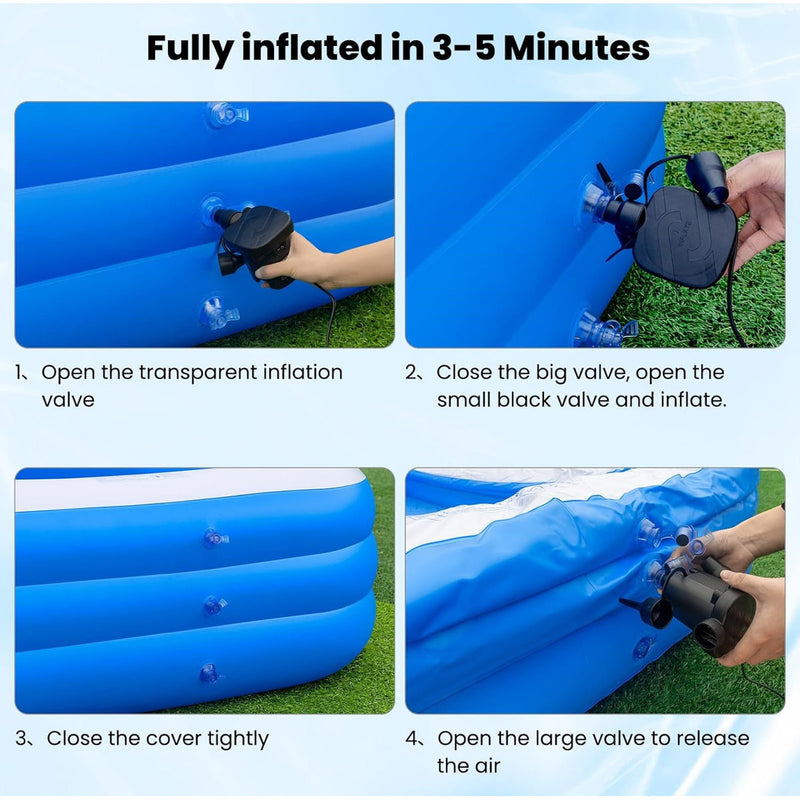 Inflatable Swimming Pool 1.8m Three Layer Blue Door Standard Set 15034 - TUZZUT Qatar Online Shopping
