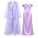 Women’s Lavender Maxi Dress with Sheer Long Cover-Up – 2-Piece Set YD26
