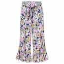 Women’s Floral Print Wide-Leg Trousers with Tie Waist 85157