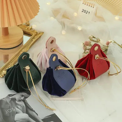 4 Pcs PU Leather and Velvet Gift Bags with Drawstrings - Wedding Candy Pouch bags 4 Pcs PU Leather and Velvet Gift Bags with Drawstrings - Wedding Candy Pouch bags