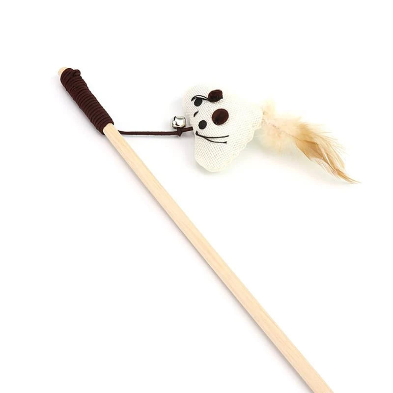 Legendog 1pc Cat Stick Toy Wooden Rod Small Bell Decor Cat Teaser Play Toy Cat Wand For Cat Pet Supplies Cat Favors Random Style S2505449