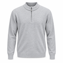 Light Grey Quarter-Zip Knit Sweater NS69
