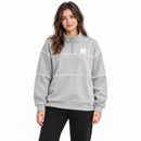 Grey Marl Quarter-Zip Sweatshirt with Michigan Print NS57