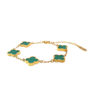 Green Clover Double-Sided Yellow Gold Bracelet 5 motifs DN2069 - TUZZUT Qatar Online Shopping