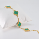 Green Clover Double-Sided Yellow Gold Bracelet 5 motifs DN2069 - TUZZUT Qatar Online Shopping