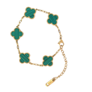 Green Clover Double-Sided Yellow Gold Bracelet 5 motifs DN2069 - TUZZUT Qatar Online Shopping