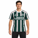 Manchester United Dark Green Striped Short-Sleeve Football Jersey CJ14