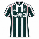 Manchester United Dark Green Striped Short-Sleeve Football Jersey CJ14