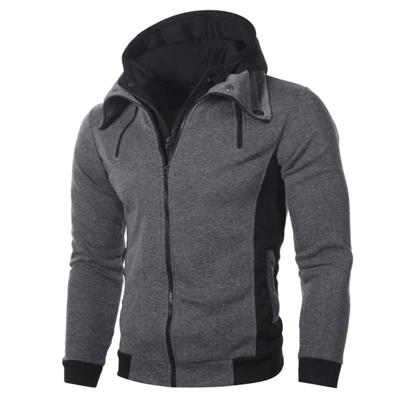 Men High Quality Hoodies Sweatshirts Bomber Sportswear Jacket Tracksuits Coat Double Zipper Scarf Collar Fleece Hoody Outerwear S4253899 - Tuzzut.com Qatar Online Shopping