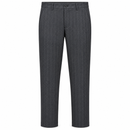 Men’s Charcoal Grey Geometric Stripe Trousers YD39