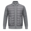 Men’s Grey Quilted-Front Knit Zip-Up Jacket NS50