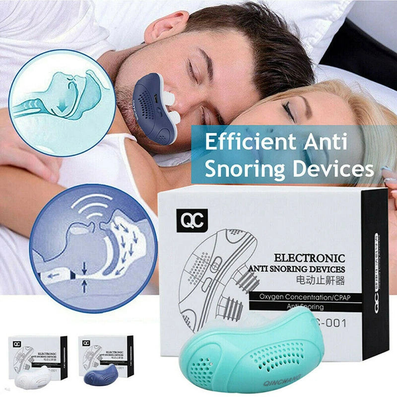 Micro Electric CPAP Noise Anti Snoring Device Recharge Electronic Sleep Purifier Apnea Stop Snore Aid Stopper Device QC-001 X3221000 - Tuzzut.com Qatar Online Shopping