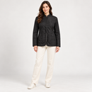 Women’s Black Stand-Collar Jacket with Front Pockets NS138