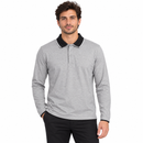 Men’s Grey Long-Sleeve Polo with Contrast Collar NS123