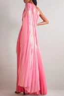 One-shoulder Pleated Maxi Dress 134726 - TUZZUT Qatar Online Shopping