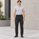 Men’s Black Utility Cargo Trousers with Zip Pockets NS111