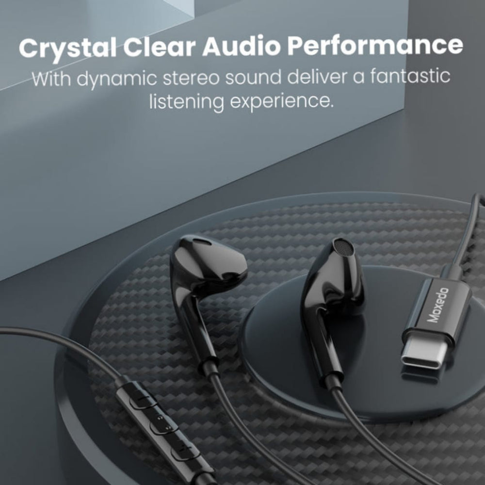 Moxedo Wired Stereo USB Type C Earphone with In-line Mic & Remote Moxedo Wired Stereo USB Type C Earphone with In-line Mic & Remote