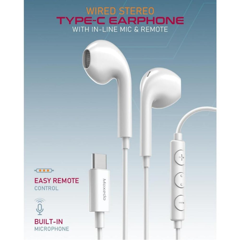 Moxedo Wired Stereo USB Type C Earphone with In-line Mic & Remote Moxedo Wired Stereo USB Type C Earphone with In-line Mic & Remote