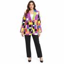 Women’s Multicolour Geometric Print Blazer KU66