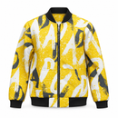 Yellow Abstract-Print Zip-Up Bomber Jacket NS51