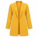 Women’s Mustard Yellow Open-Front Longline Blazer 127575