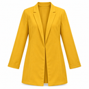 Women’s Mustard Yellow Longline Open-Front Blazer NS109