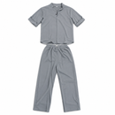 Women’s Grey Stand-Collar Shirt & Drawstring Trousers Set NS146