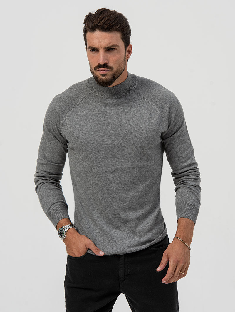Men's High Collar Wool Pullover Knitted Sweaters  S1639800 - TUZZUT Qatar Online Shopping