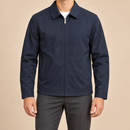 Men’s Navy Blue Zip-Up Collared Jacket NS87