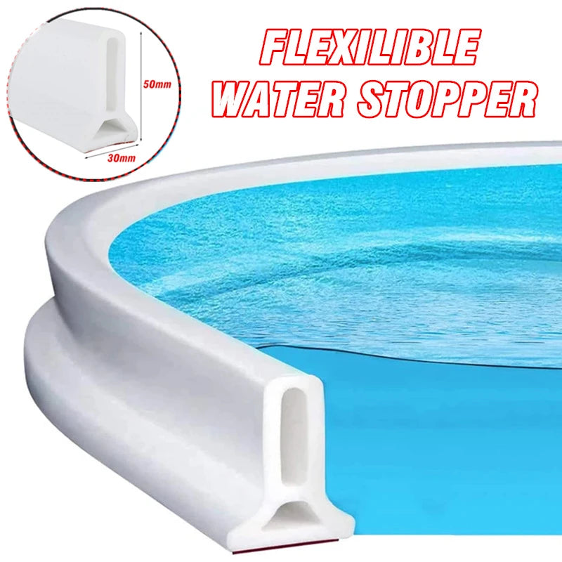 80cm Silicone Bathroom Water Stopper Barrier Non-slip Dry and Wet Separation Bendable Strip Sink Water Splash Guard S4539598
