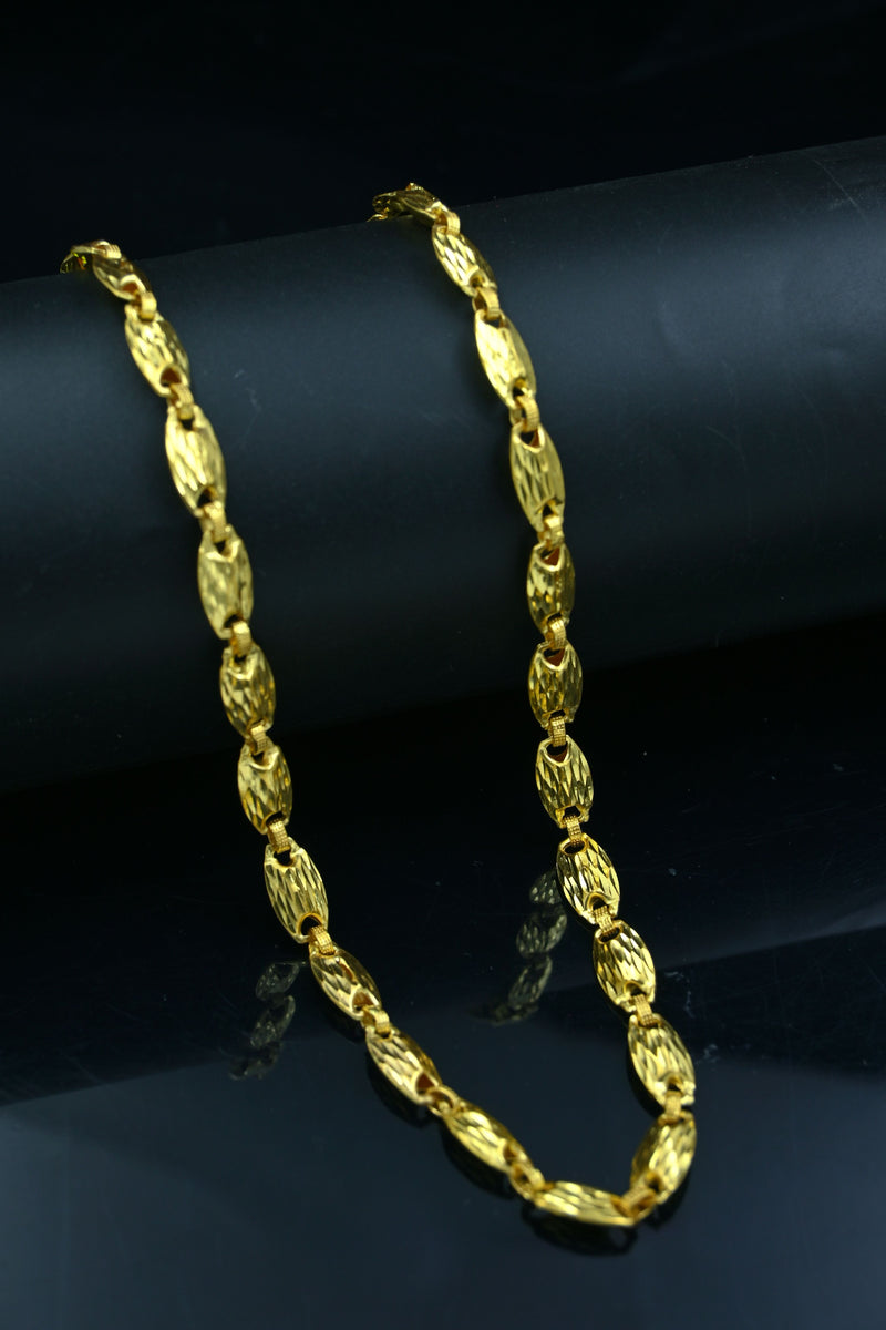 Yellow Gold Men's Italian Chain MC78 - TUZZUT Qatar Online Shopping