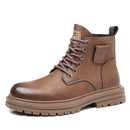 High Top Retro Leather Boots D820 - TUZZUT Qatar Online Shopping