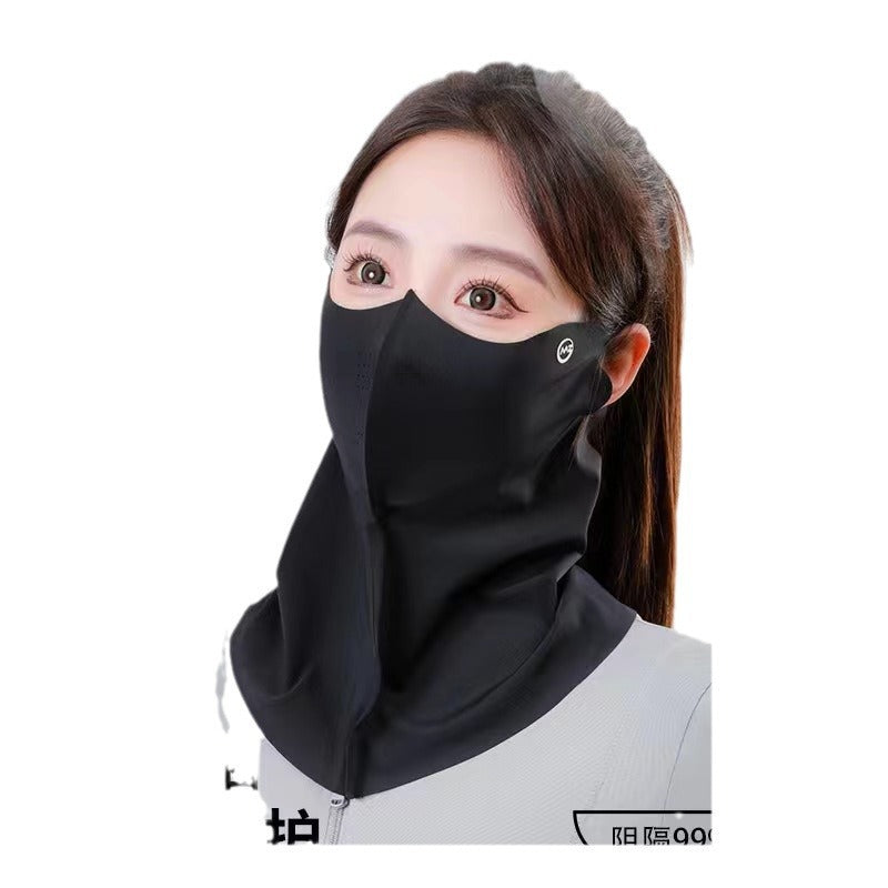 UPF50+ Summer New 3D Breathable Sunscreen Mask Cartilage Anti-ultraviolet Sunshade Neck Protection Long Ice Skin Mask