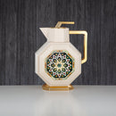 Almarjan Vacuum Flask Set ABS 0.6L + 0.95L, Ivory & Gold - Tea & Coffee Rituals (OTG-600/950-G