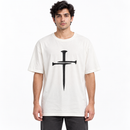 Off-White Black Sword Graphic Oversized T-Shirt YD36