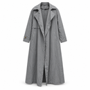 Women’s Slate Grey Long Trench Coat NS04