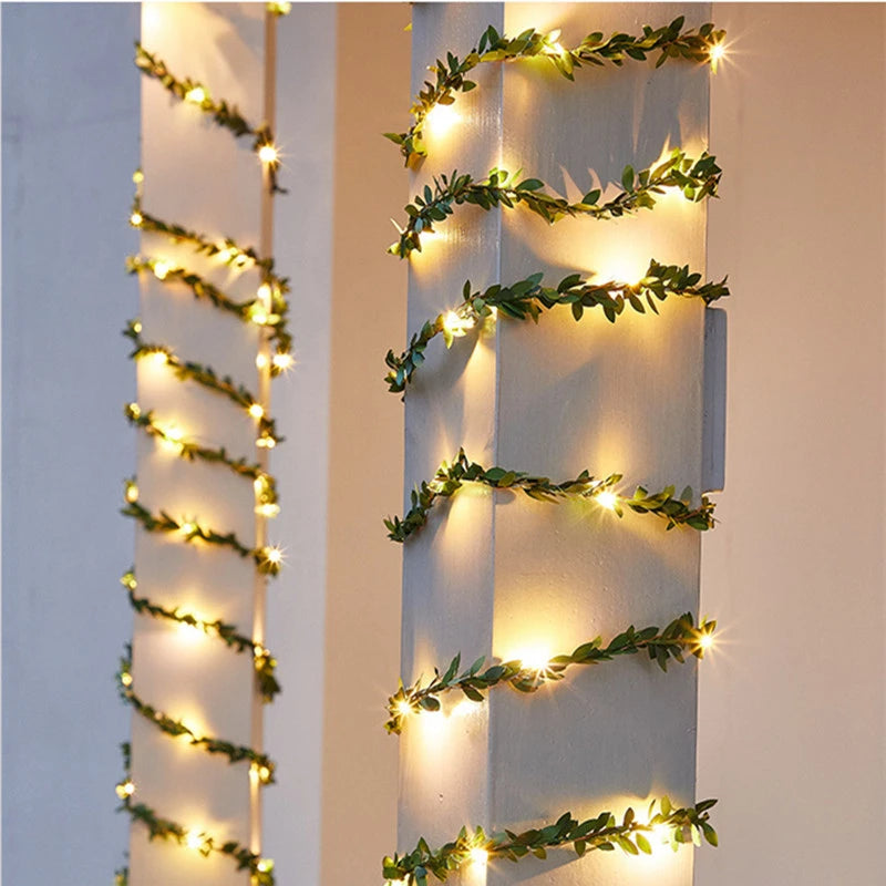 3m Outdoor Tiny Leaf LED Copper Wire Fairy String Lights Garland Christmas Decorations for Home New Year Wedding Garden Street Lamp S3522617 - Tuzzut.com Qatar Online Shopping
