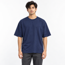 Navy Blue Oversized Crew-Neck T-Shirt S4959